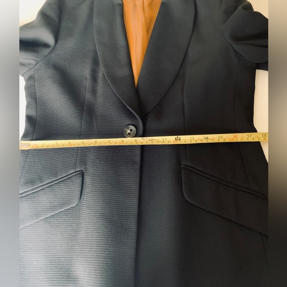 English Affinity Long Black Blazer & Mini Pencil Skirt 2 piece suit UK 14 US 10 - Picture 12 of 16